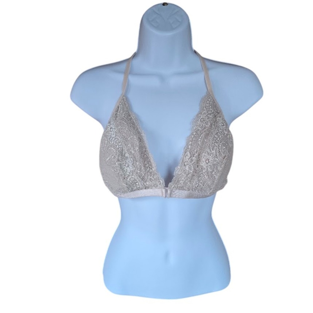 Shekini Lace Halter Bralette Women Large Mauve Romantic Coquette Balletcore 6001